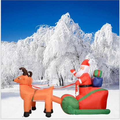 Eye-Catching Christmas Inflatable Santa Claus Deer Cart Decorations