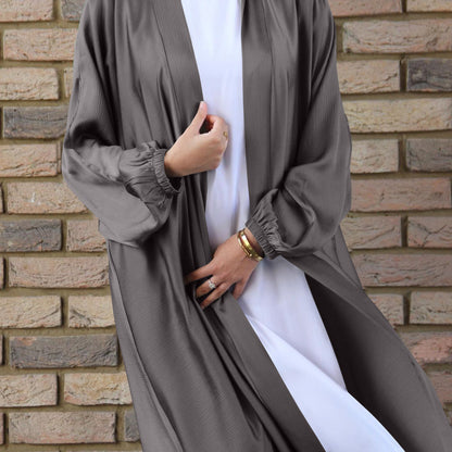 Muslim Women's Wear Bubble Satin Cardigan Dubai Dress