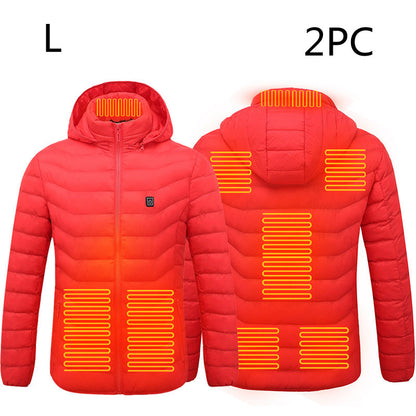 New Heated Jacket Coat USB Electric Jacket Cotton Coat Heater Thermal Clothing Heating Vest Men's Clothes Winter