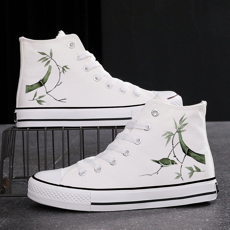 High-top Canvas Shoes Chinese Style National Fashion Ink Bamboo Leisure Couple Sneakers