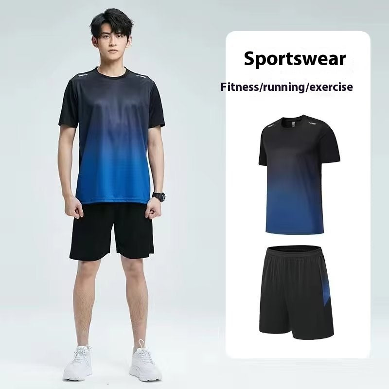 Men's Short Sleeve Sports Ice Silk Suit