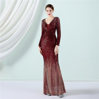 Fashion Long Sequins Dress Toast Clothing