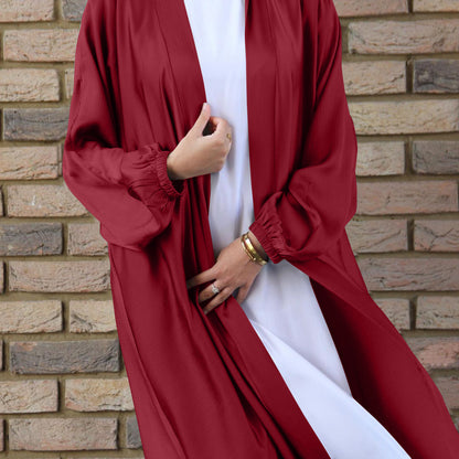 Muslim Women's Wear Bubble Satin Cardigan Dubai Dress