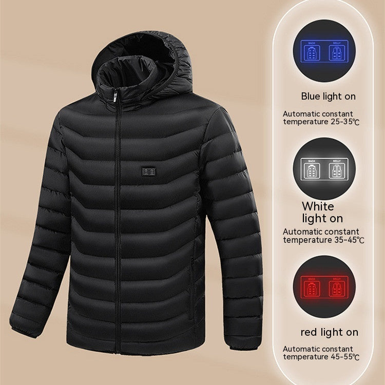 Men's Fashion Casual Heating Hooded Down Coat