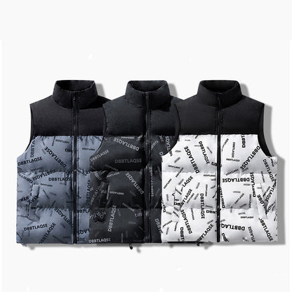 Men's Winter Stitching Sleeveless Cotton Coat