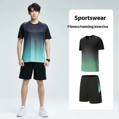 Men's Short Sleeve Sports Ice Silk Suit