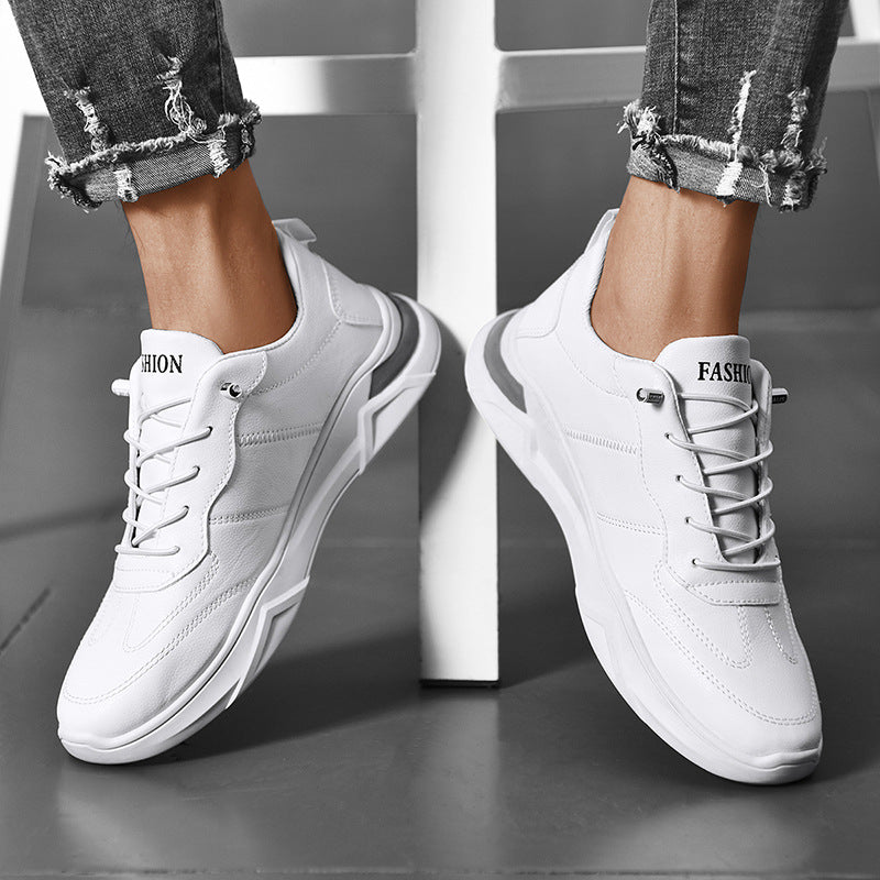 Sneakers Leather Round Toe Fashion Shoes Men