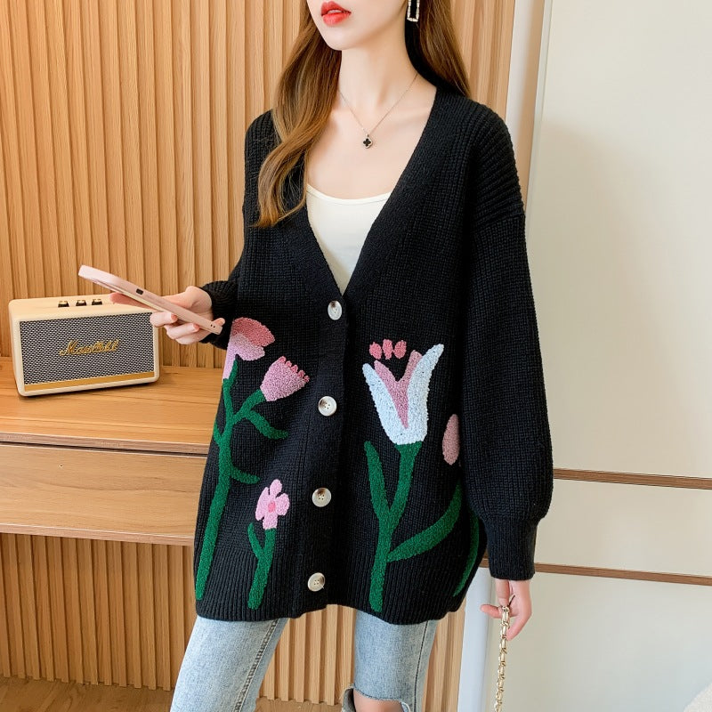 Fashionable Knitted Cardigan Top Women