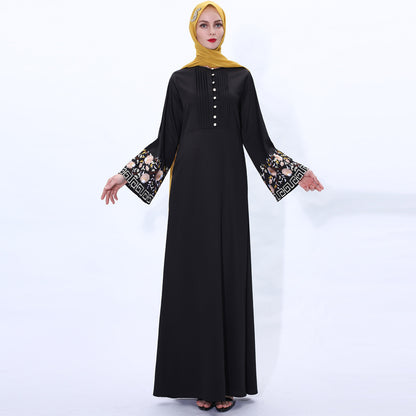 Retro slim Muslim women's dress summer