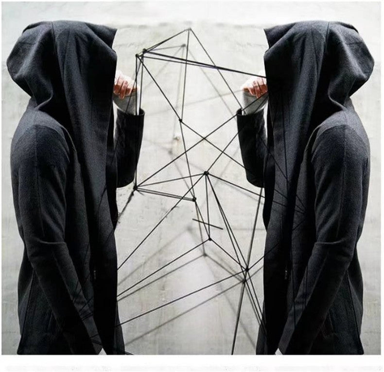 Mid-length Men's Hoodie Cape Cloak