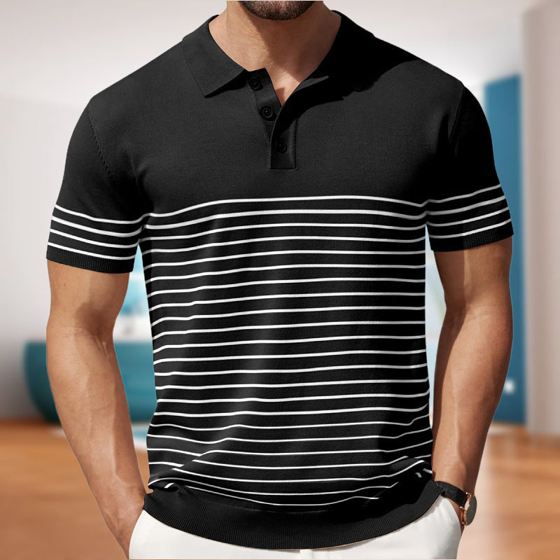 Men's Casual Non-Pilling Striped Sweater