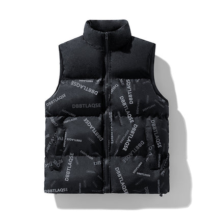 Men's Winter Stitching Sleeveless Cotton Coat