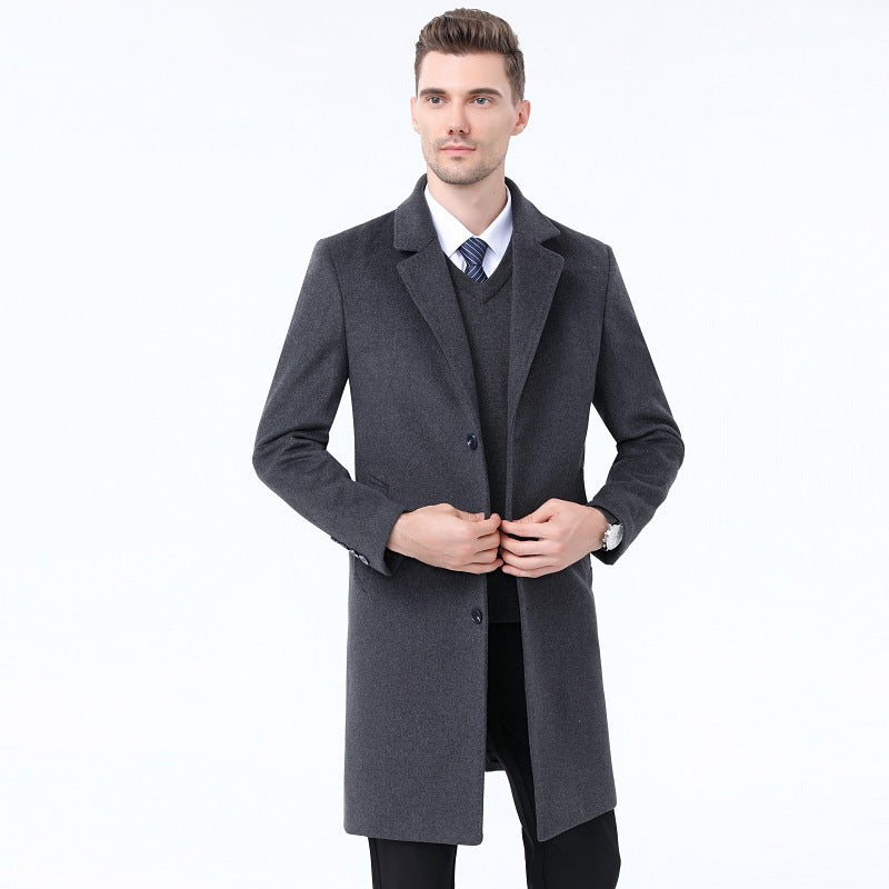 Men's Wool Woolen Coat With Leisure Suit Collar