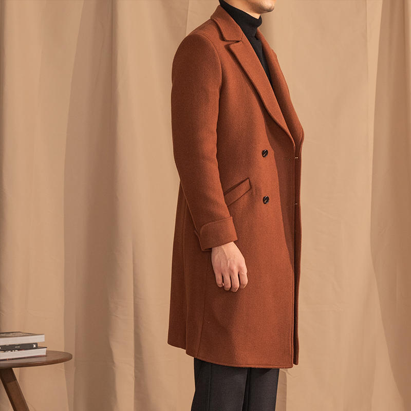 Warm Coat Double-breasted Mid-length Wool Overcoat