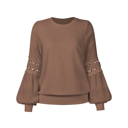 Women's Fashion Long Sleeve Round Neck Pullover Top