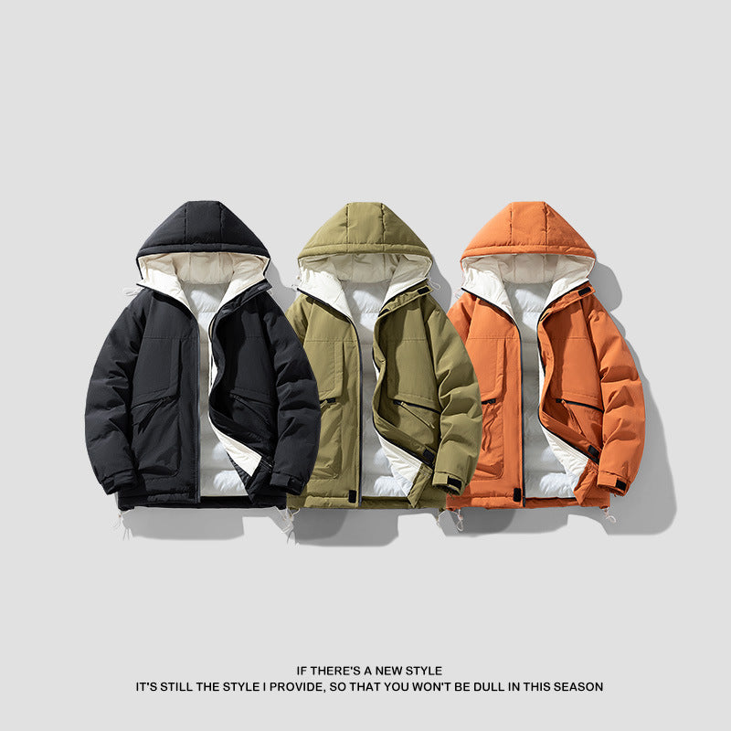 Korean Style Hooded Padded Jacket Men