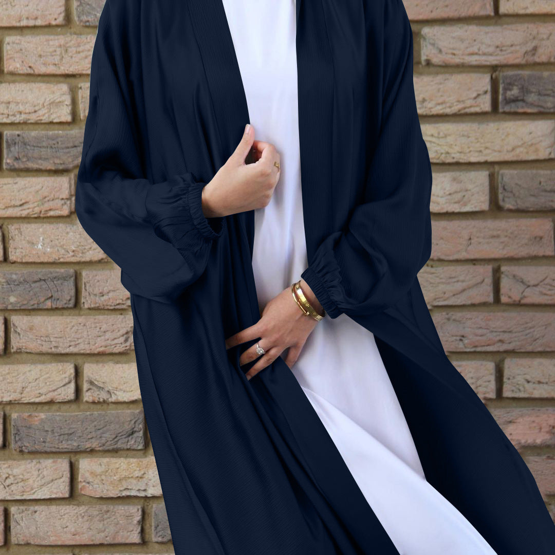 Muslim Women's Wear Bubble Satin Cardigan Dubai Dress