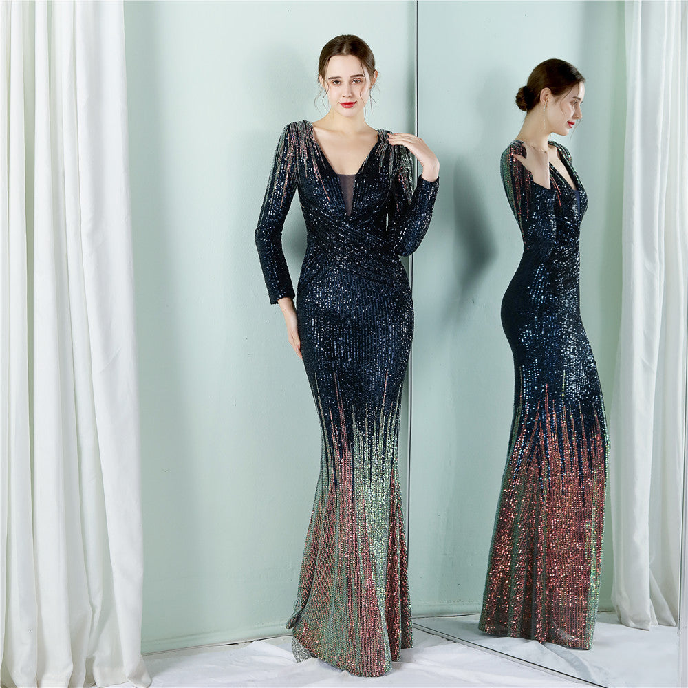 Fashion Long Sequins Dress Toast Clothing