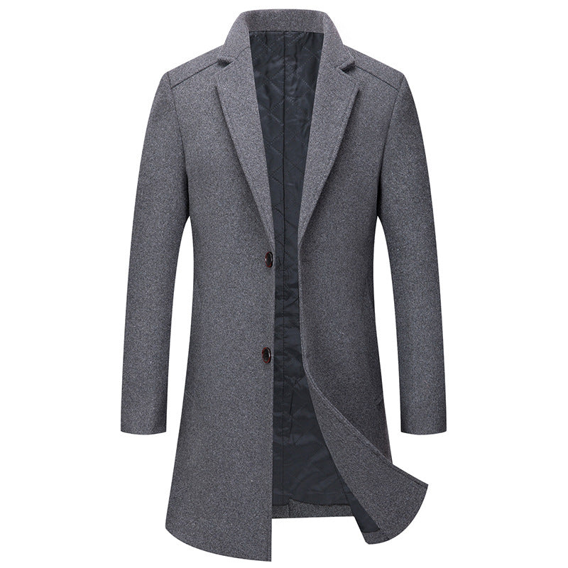 New Korean Men's Woolen Overcoat In Autumn And Winter