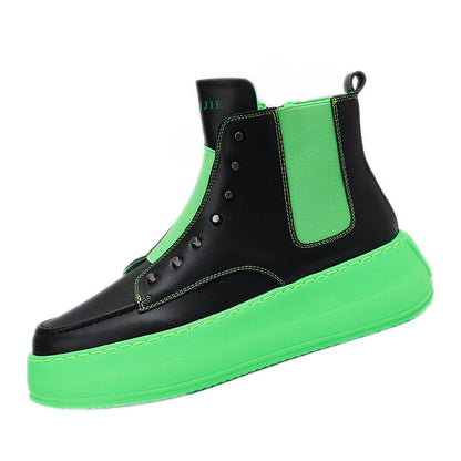 High Top Shoes Male Korean Version Trend Thick Sole Casual