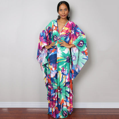 Polyester Printed Loose Robe Vacation Sun Protection Shirt Blouse