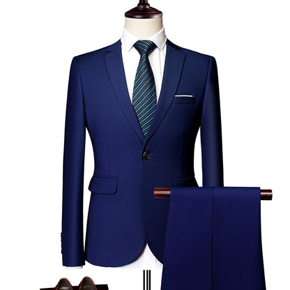 New Men's Business Casual Suit Suit Two-piece Set