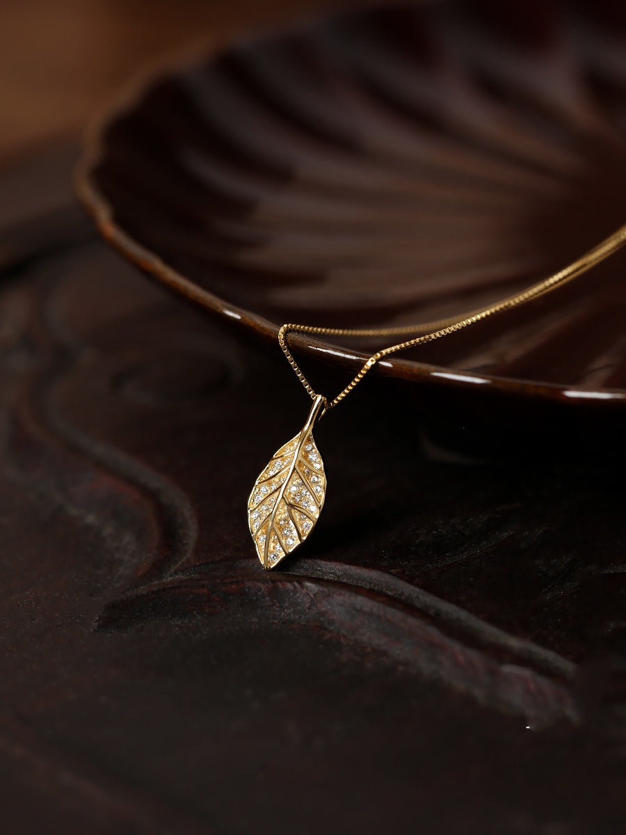 Leaves Sterling Silver Light Luxury Minority Premium Descendants Of The Rich Necklace