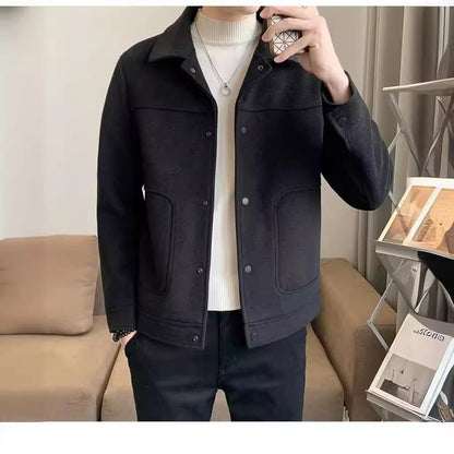 Men's Casual Top Clothes Short Woolen Coat