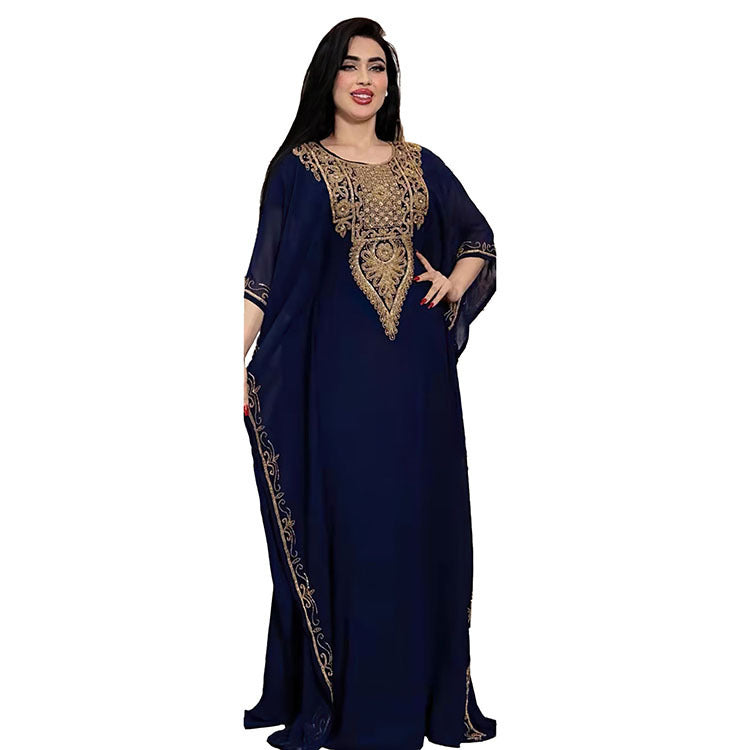 Women's Dress Embroidered Lace Muslim Robe