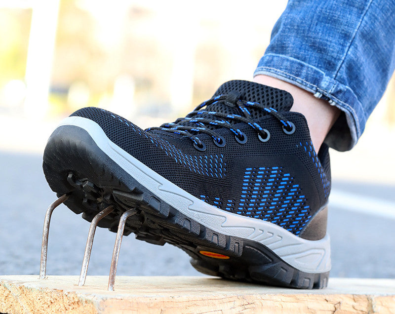 Anti-static, Anti-smashing And Anti-stab Fly Woven Mesh Breathable Safety Shoes