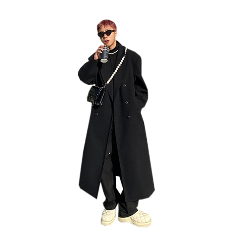 Men's Coat Long Knee Length Korean Version