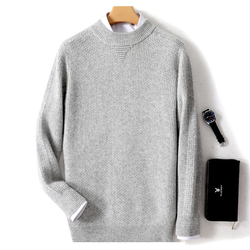 Men's Half-high Collar Business Casual Sweater Base Knitting Cashmere Sweater