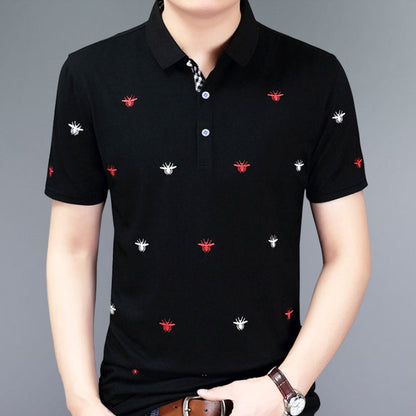 Embroidered lapel T-shirt