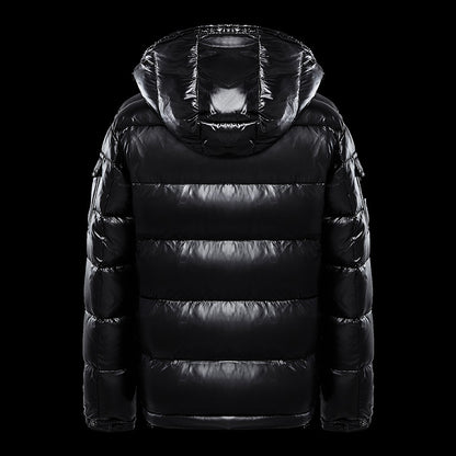 Down Jacket Black Glossy Couples Coat