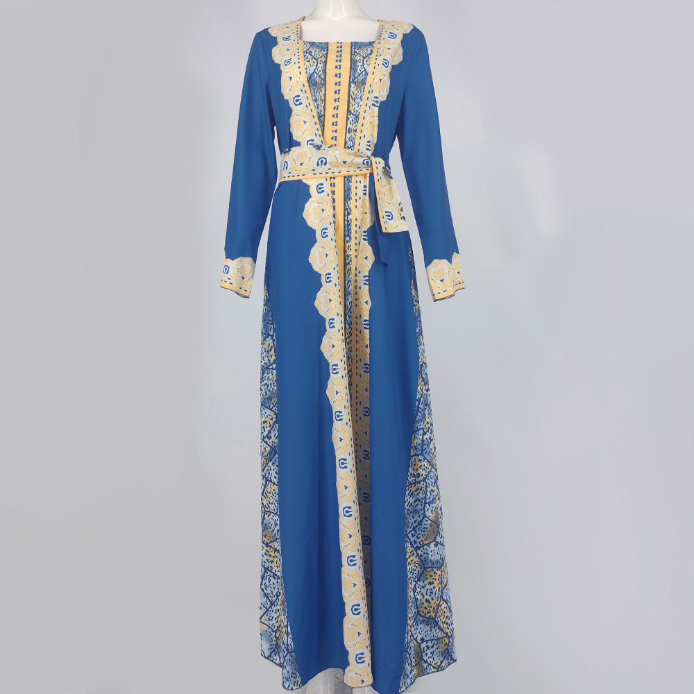 Middle Eastern Printed Dress Muslim Robe