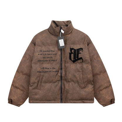 Men's Embroidered Letter Cotton-padded Jacket