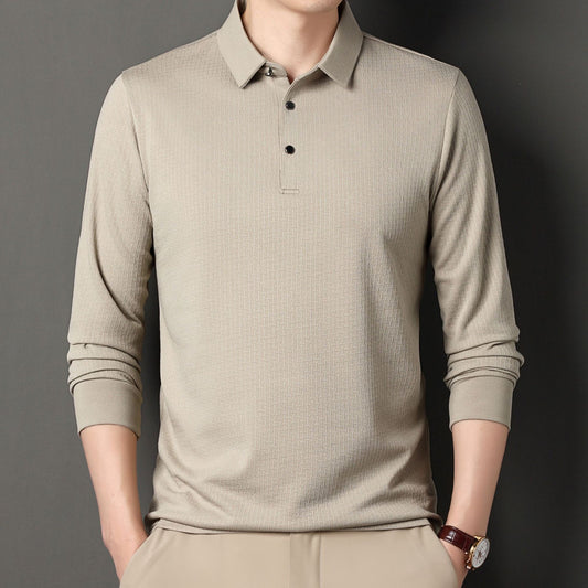 Jacquard Long-sleeved T-shirt Autumn New Young And Middle-aged Men