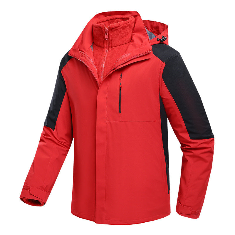 Three-in-one Waterproof Fleece-lined Thick Jacket