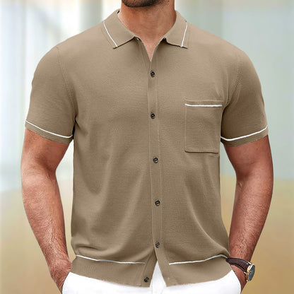 Men's Simple Tencel Short-sleeved Sweater