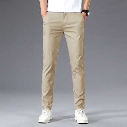 Summer Thin Slim Straight Pants Men's Korean Style