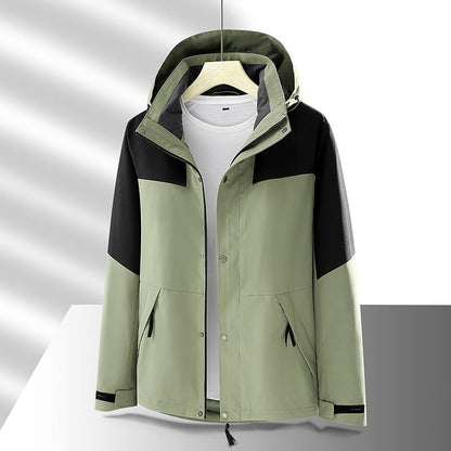 Shell Jacket Thin Removable Hooded Windproof Waterproof Jacket