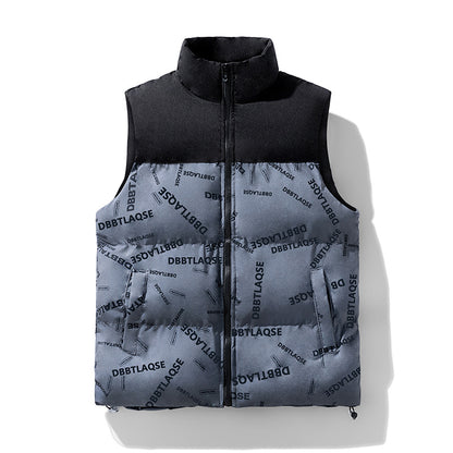 Men's Winter Stitching Sleeveless Cotton Coat