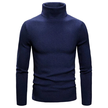 Men's Solid Color Turtleneck Sweater Slim Fit Sweater