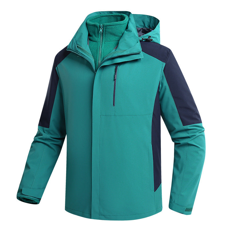 Three-in-one Waterproof Fleece-lined Thick Jacket