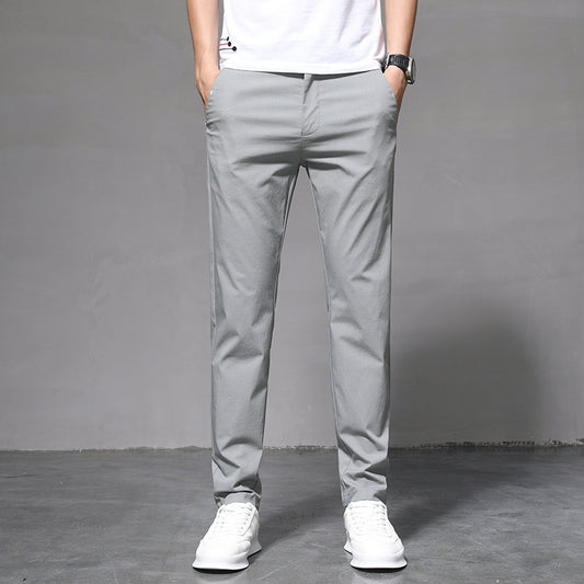 Summer Thin Slim Straight Pants Men's Korean Style