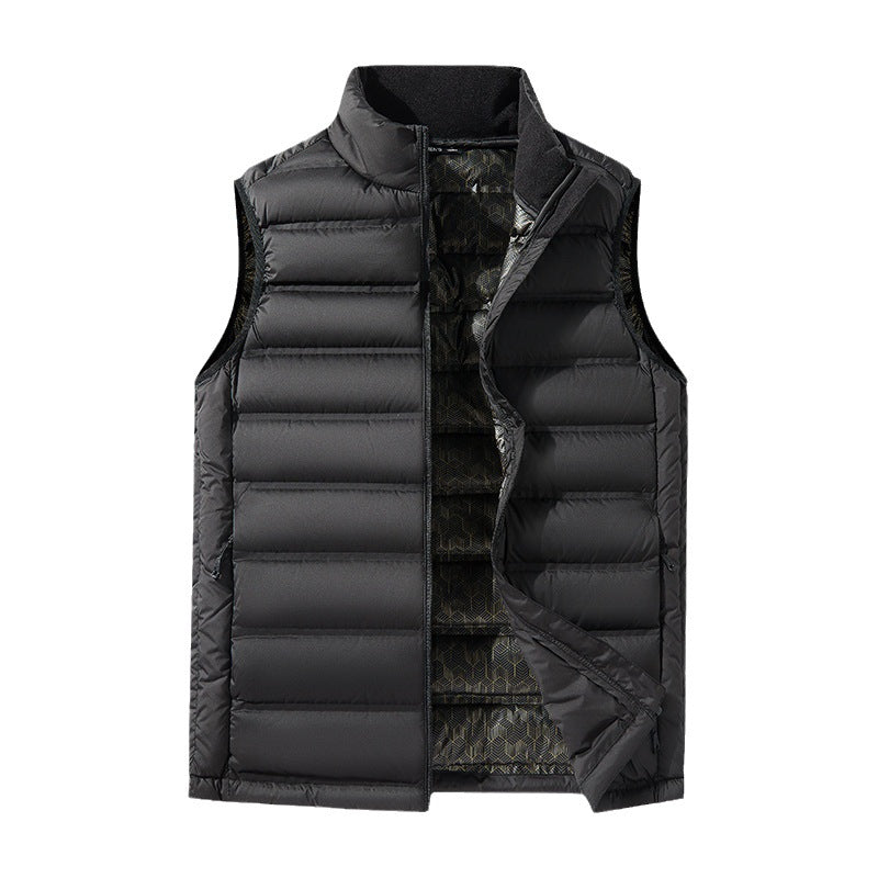 Plus Size Down Stand-up Collar Thermal Thick Graphene Vest Waistcoat