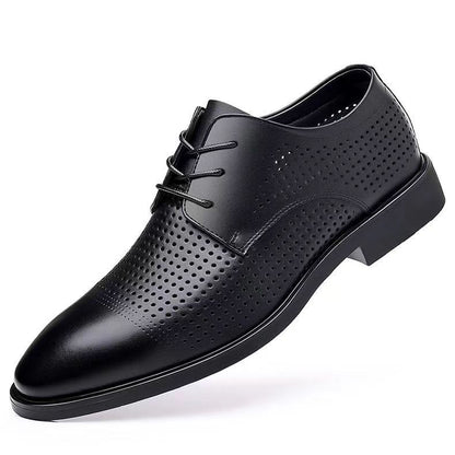 Summer Hollow Plastic British Casual Business Wear Leather Shoes Height Increasing Insole