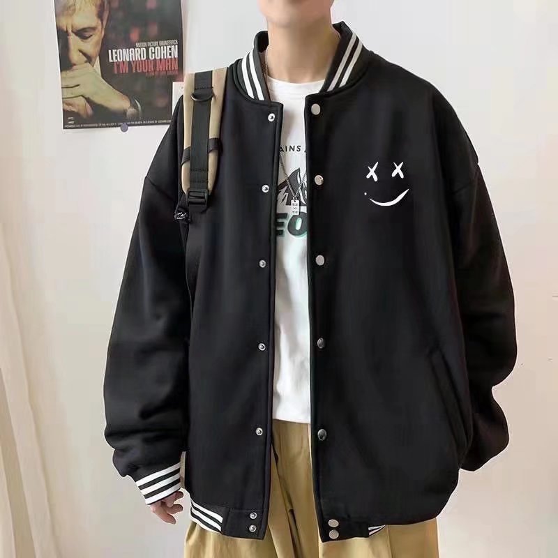 Men's Autumn And Winter Fashion Brand Ins Loose Hong Kong Style  Baseball Uniform Coat Coat