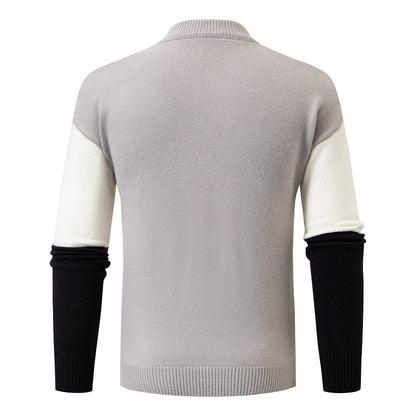 Men's Multi-colored Half-turtleneck Sweater