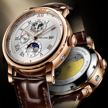 Men's Waterproof Moon Phase Automatic Mechanical Watch